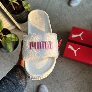 Puma Faux Shearling Slide Sandal